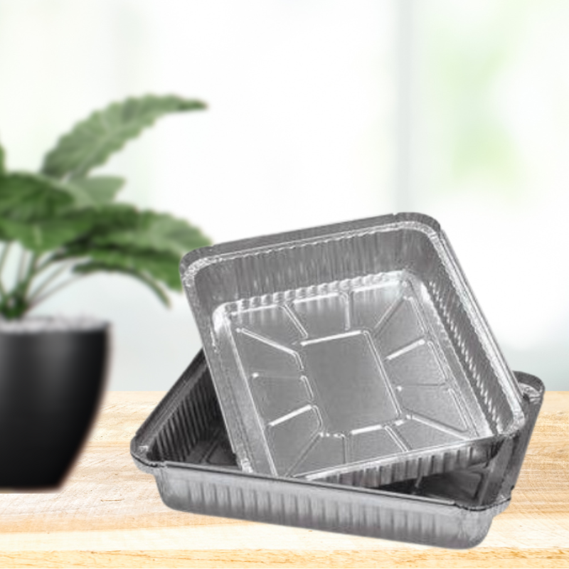 Aluminum Containers with card board lid F4