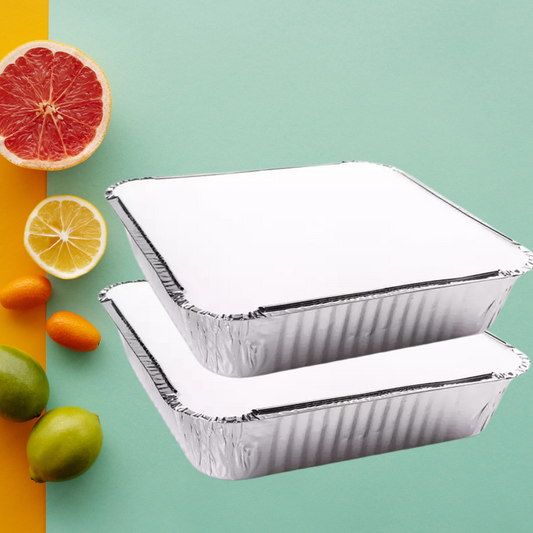 Aluminum Containers with card board lid F4