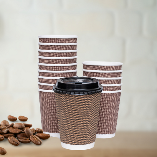 Coffee Ripple Cup with Lid (12oz)